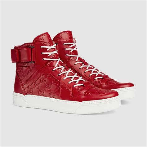 red high top gucci shoes